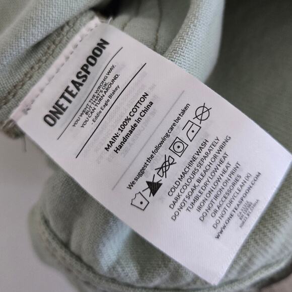 Free People x OneTeaspoon Teal Drawstring Relaxed Jeans Size XS - Picture 10 of 10